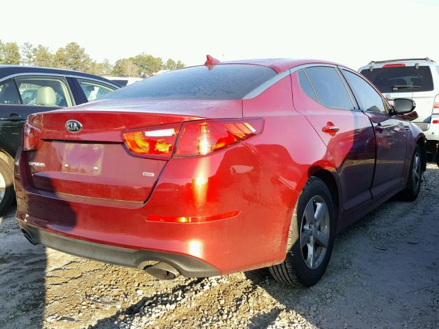 5XXGM4A7XEG276648 - 2014 KIA OPTIMA LX RED photo 4