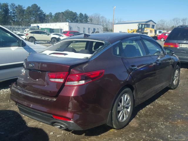 5XXGT4L37JG226667 - 2018 KIA OPTIMA LX MAROON photo 4