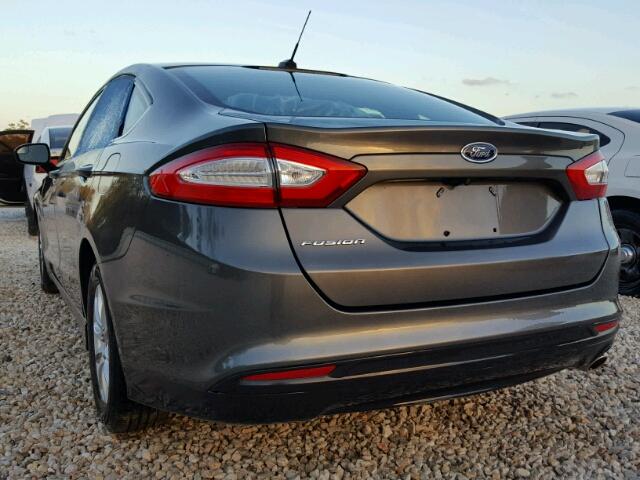 1FA6P0G74F5130910 - 2015 FORD FUSION S GRAY photo 3