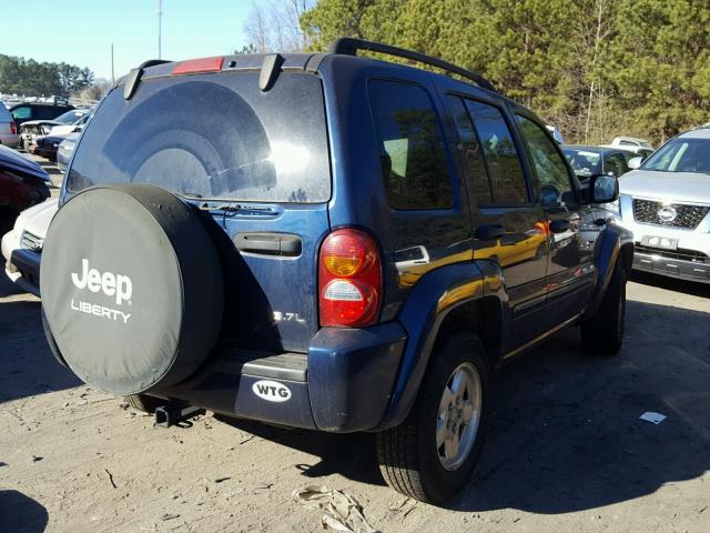 1J8GL58K03W711992 - 2003 JEEP LIBERTY LI BLUE photo 4