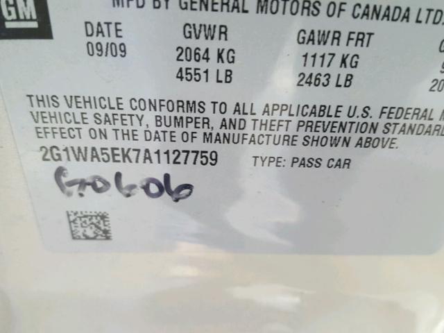 2G1WA5EK7A1127759 - 2010 CHEVROLET IMPALA GOLD photo 10