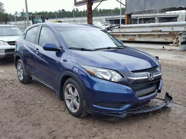 3CZRU5H30GM722965 - 2016 HONDA HR-V LX BLUE photo 1