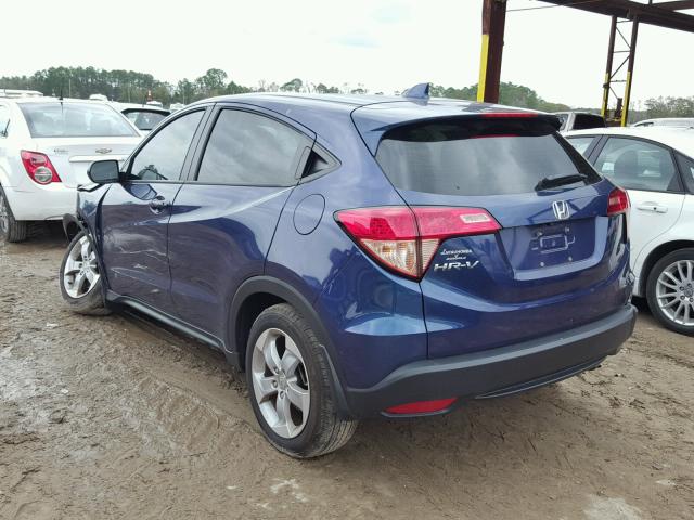 3CZRU5H30GM722965 - 2016 HONDA HR-V LX BLUE photo 3