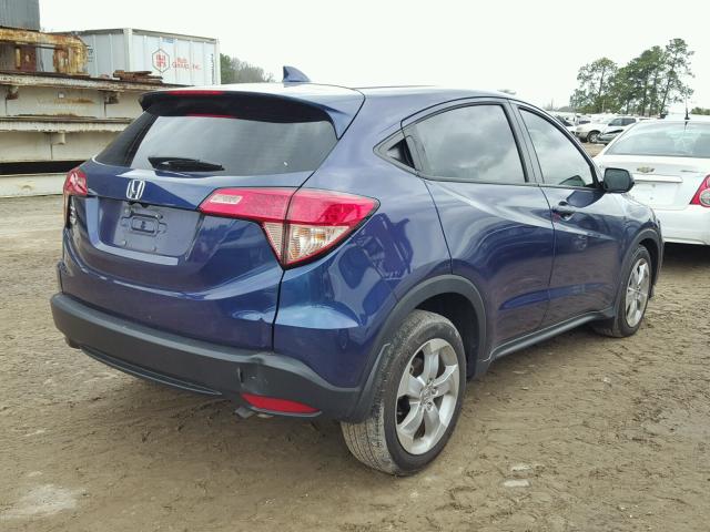 3CZRU5H30GM722965 - 2016 HONDA HR-V LX BLUE photo 4