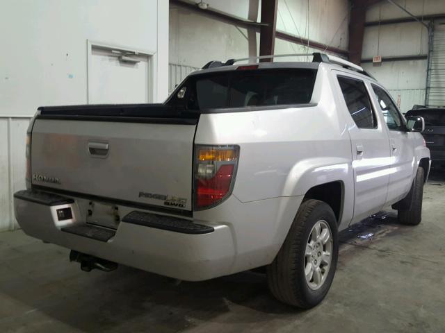 2HJYK165X6H525878 - 2006 HONDA RIDGELINE SILVER photo 4