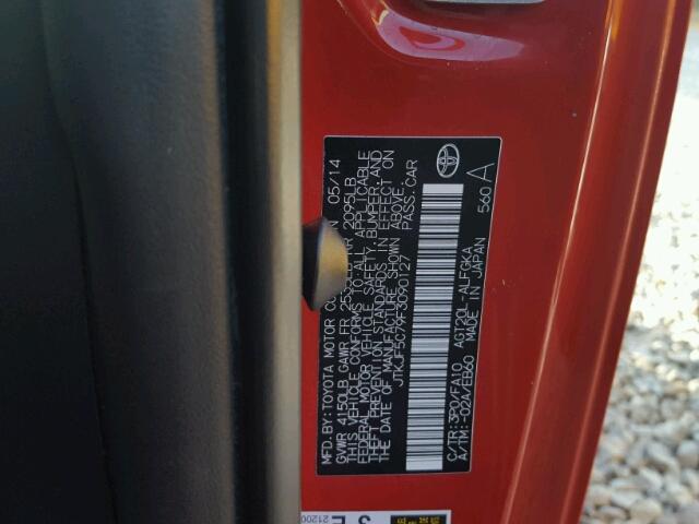 JTKJF5C79F3090127 - 2015 TOYOTA SCION TC 红色 照片 10