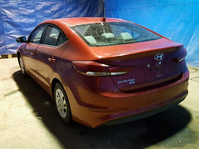 5NPD74LF9HH079882 - 2017 HYUNDAI ELANTRA RED photo 3