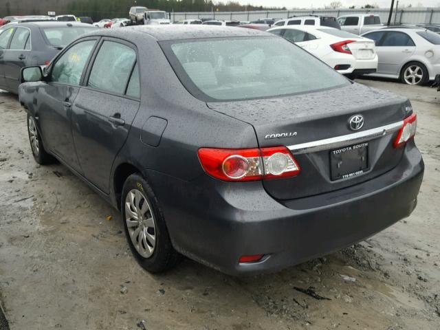 2T1BU4EE9CC863401 - 2012 TOYOTA COROLLA BA GRAY photo 3