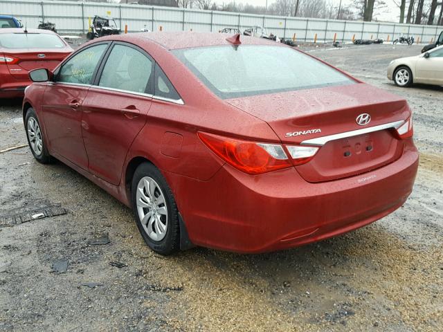 5NPEB4AC9BH177846 - 2011 HYUNDAI SONATA GLS MAROON photo 3