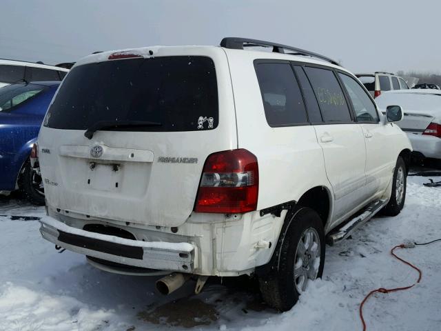 JTEEP21A760166010 - 2006 TOYOTA HIGHLANDER WHITE photo 4