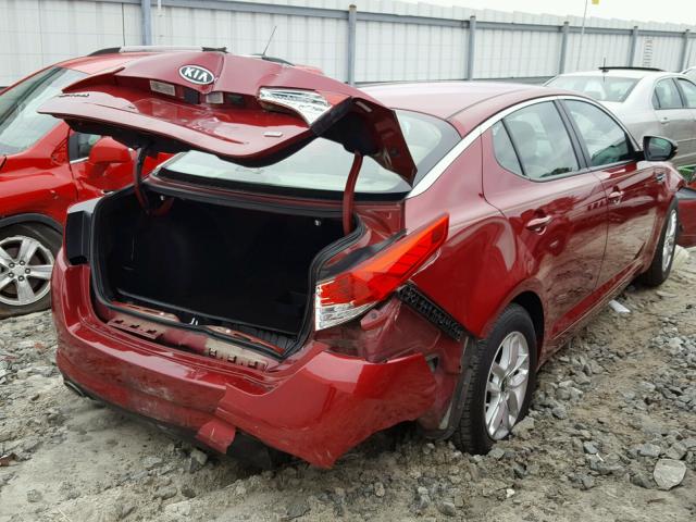 KNAGM4A72B5183958 - 2011 KIA OPTIMA LX RED photo 4