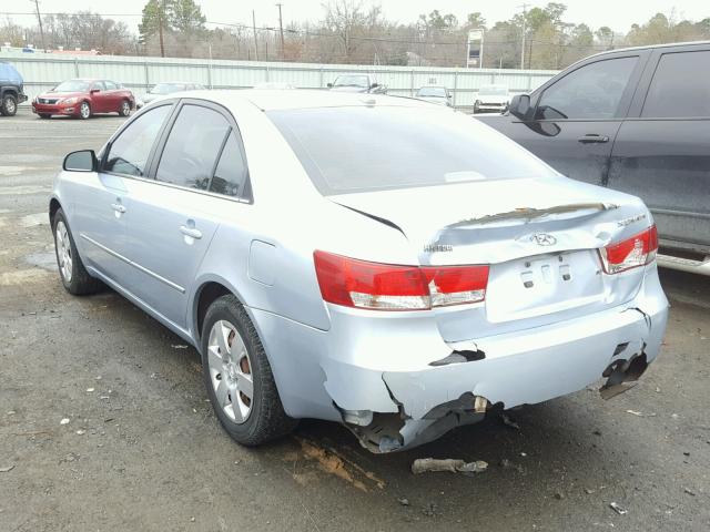 5NPET46C48H392551 - 2008 HYUNDAI SONATA GLS BLUE photo 3