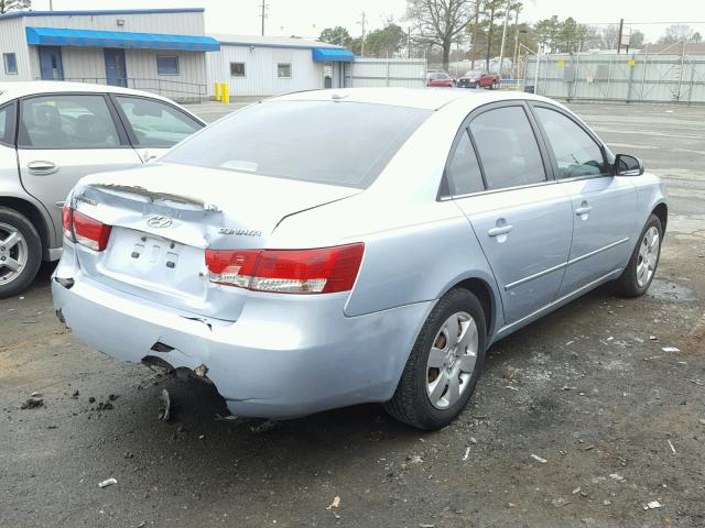 5NPET46C48H392551 - 2008 HYUNDAI SONATA GLS BLUE photo 4