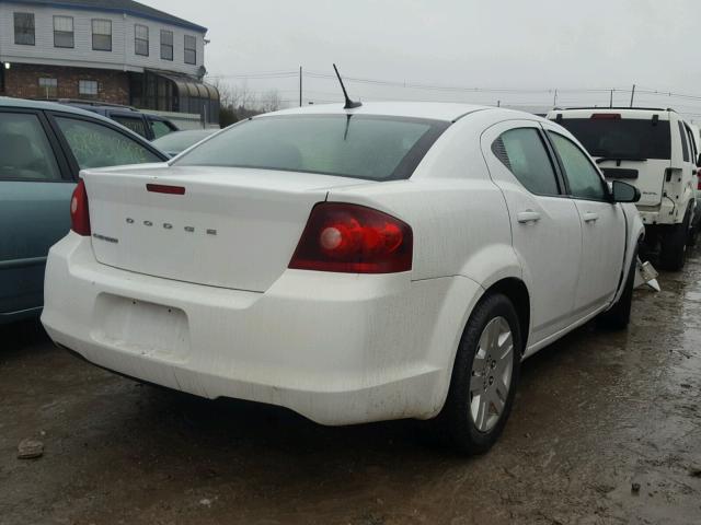 1C3CDZAB7DN568393 - 2013 DODGE AVENGER SE WHITE photo 4