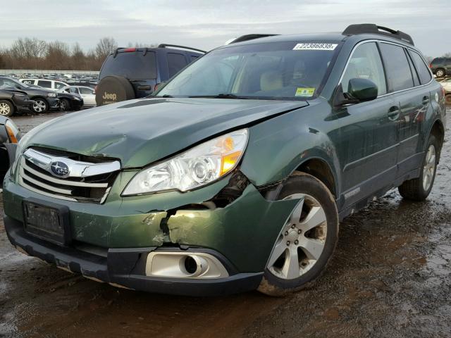 4S4BRBCC8B3428315 - 2011 SUBARU OUTBACK 2. GREEN photo 2