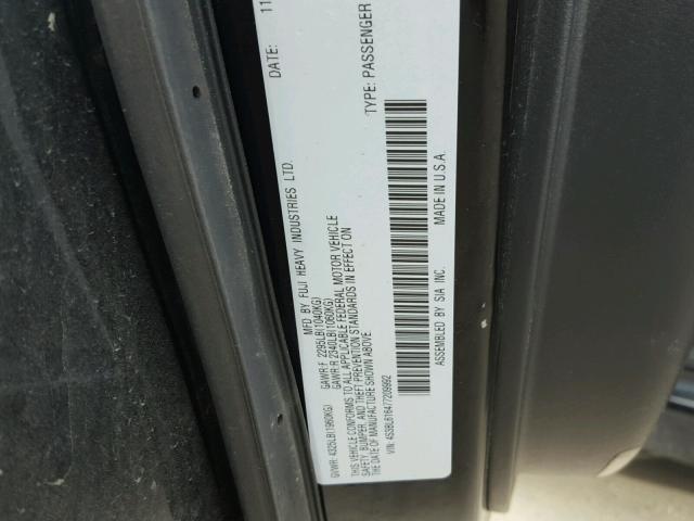 4S3BL616477209992 - 2007 SUBARU LEGACY 2.5 BLACK photo 10