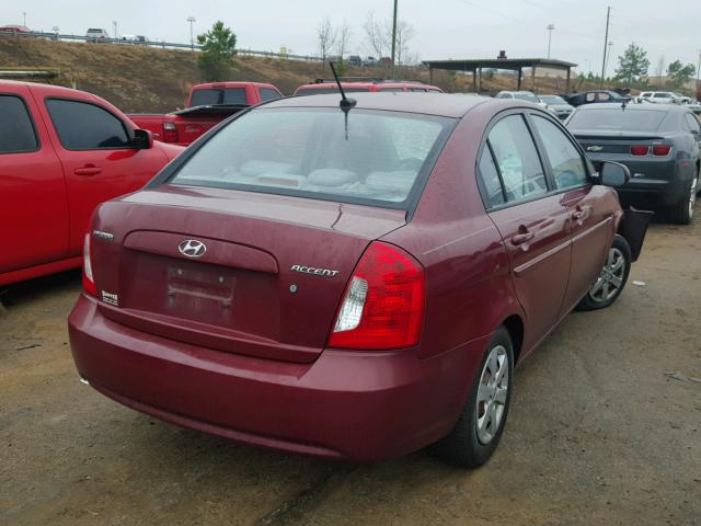 KMHCN4AC8AU474234 - 2010 HYUNDAI ACCENT GLS BURGUNDY photo 4