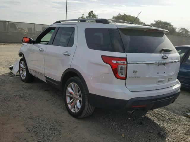 1FMHK8F81BGA21048 - 2011 FORD EXPLORER L WHITE photo 3