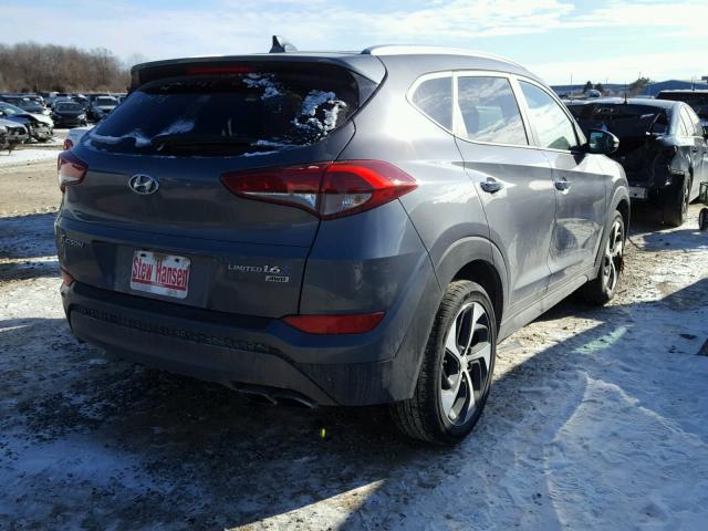 KM8J3CA20GU113216 - 2016 HYUNDAI TUCSON LIM GRAY photo 4