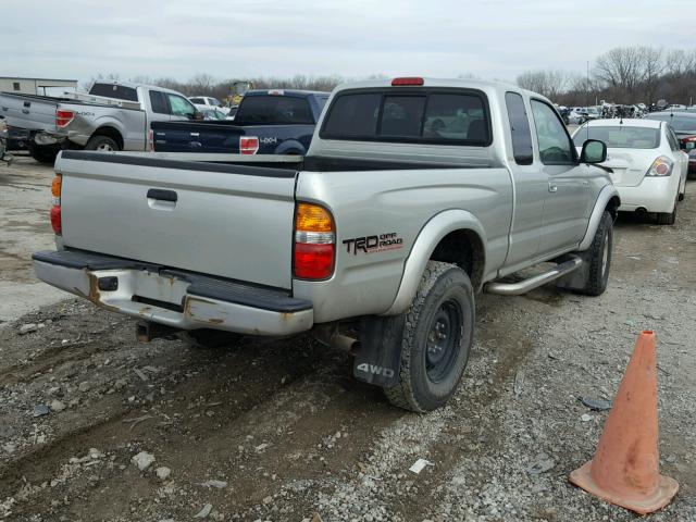 5TEWN72N94Z330593 - 2004 TOYOTA TACOMA XTR SILVER photo 4