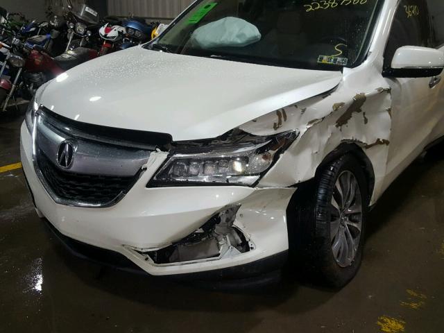 5FRYD4H47FB024357 - 2015 ACURA MDX TECHNO WHITE photo 9