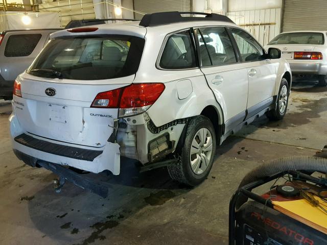 4S4BRCACXB3410357 - 2011 SUBARU OUTBACK 2. WHITE photo 4