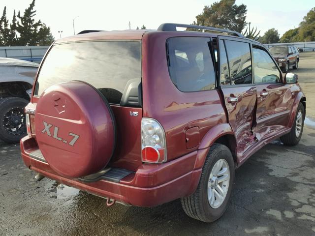 JS3TY92V964100457 - 2006 SUZUKI XL7 RED photo 4