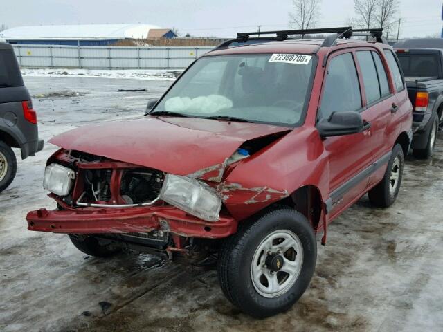 2CNBJ13C8X6926418 - 1999 CHEVROLET TRACKER RED photo 2