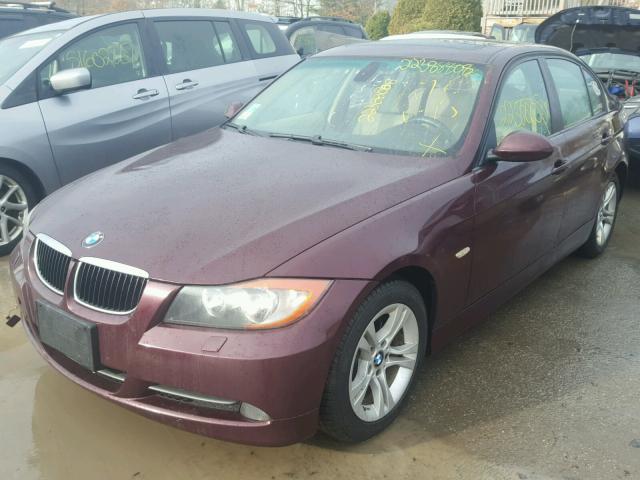 WBAVC93588KZ72726 - 2008 BMW 328 XI BURGUNDY photo 2