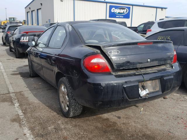 1B3ES56C14D559880 - 2004 DODGE NEON SXT BLACK photo 3