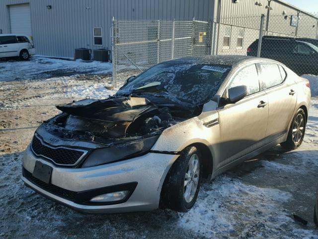 KNAGN4A63B5133090 - 2011 KIA OPTIMA EX BEIGE photo 2