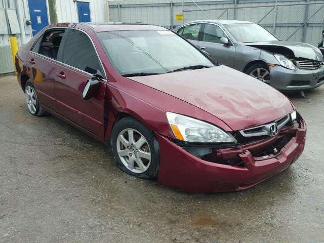 1HGCM66575A067186 - 2005 HONDA ACCORD EX MAROON photo 1