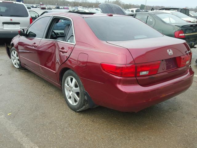 1HGCM66575A067186 - 2005 HONDA ACCORD EX MAROON photo 3