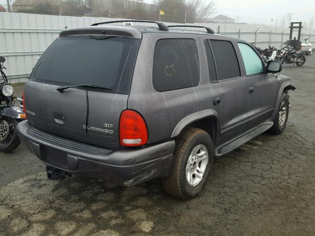 1D4HR48N73F607923 - 2003 DODGE DURANGO SL GRAY photo 4