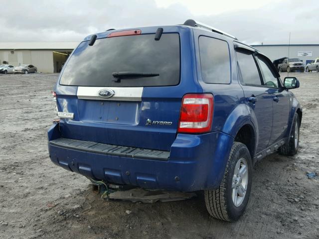 1FMCU59H48KA45154 - 2008 FORD ESCAPE HEV BLUE photo 4