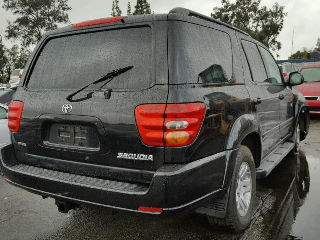 5TDZT34A34S220450 - 2004 TOYOTA SEQUOIA SR BLACK photo 4