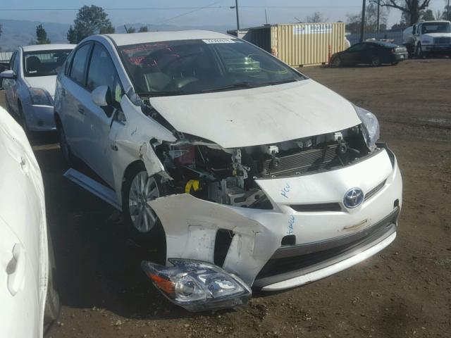 JTDKN3DP6D3044477 - 2013 TOYOTA PRIUS PLUG WHITE photo 1