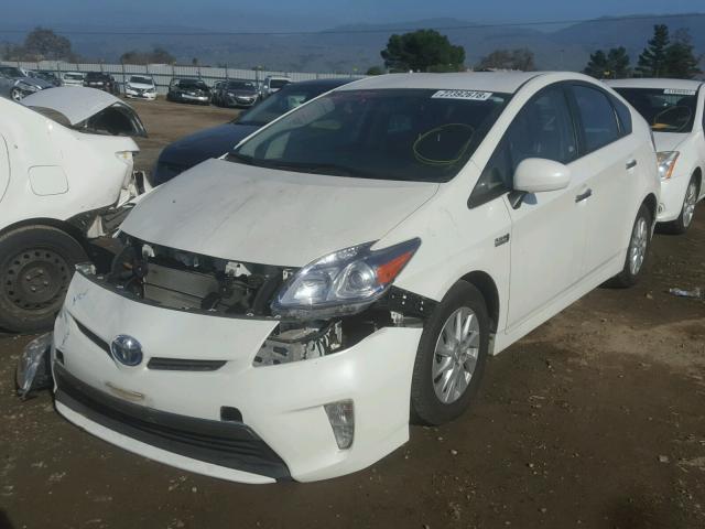 JTDKN3DP6D3044477 - 2013 TOYOTA PRIUS PLUG WHITE photo 2