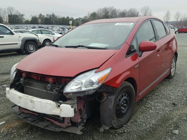 JTDKN3DU8A0213790 - 2010 TOYOTA PRIUS RED photo 2