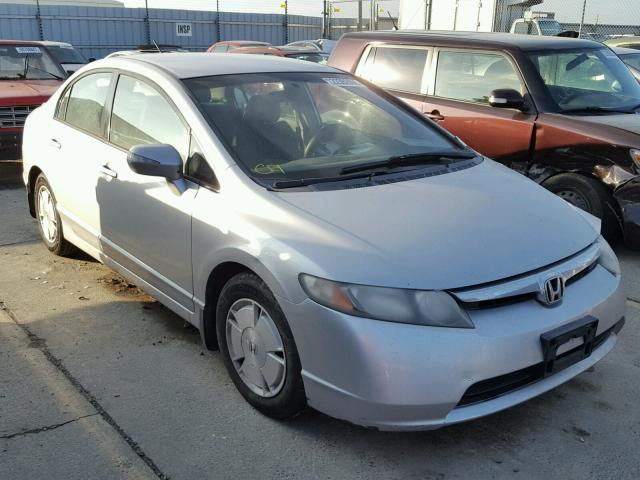 JHMFA36287S002092 - 2007 HONDA CIVIC HYBR SILVER photo 1