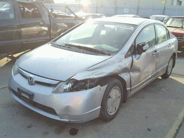 JHMFA36287S002092 - 2007 HONDA CIVIC HYBR SILVER photo 2