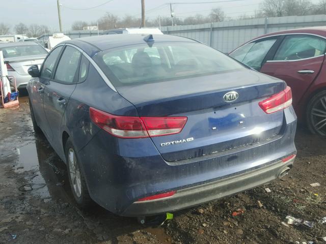 5XXGT4L35HG177804 - 2017 KIA OPTIMA LX BLUE photo 3