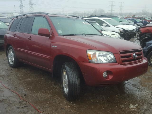 JTEEP21A950113517 - 2005 TOYOTA HIGHLANDER RED photo 1