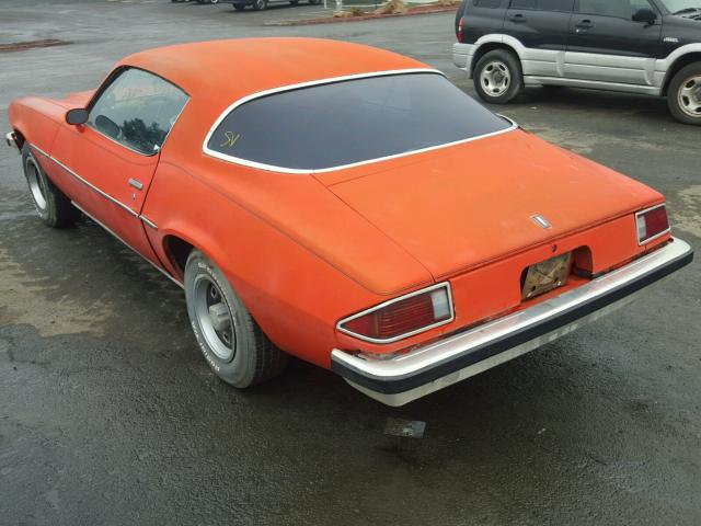 1587L4N117606 - 1976 CHEVROLET CAMARO LT ORANGE photo 3