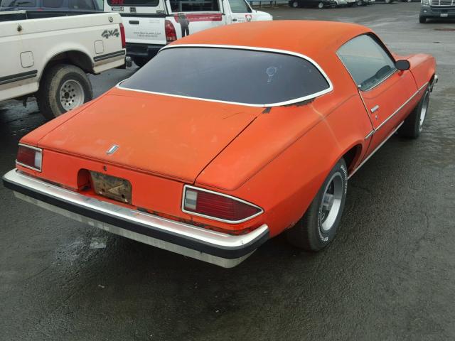 1587L4N117606 - 1976 CHEVROLET CAMARO LT ORANGE photo 4