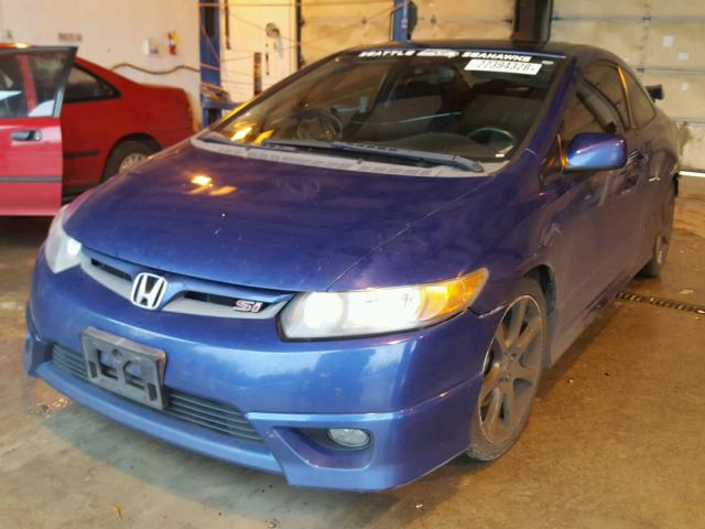 2HGFG21597H711182 - 2007 HONDA CIVIC SI BLUE photo 2