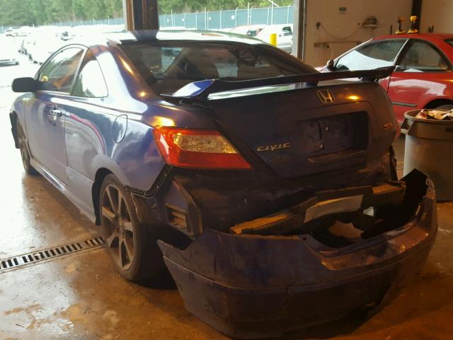 2HGFG21597H711182 - 2007 HONDA CIVIC SI BLUE photo 3