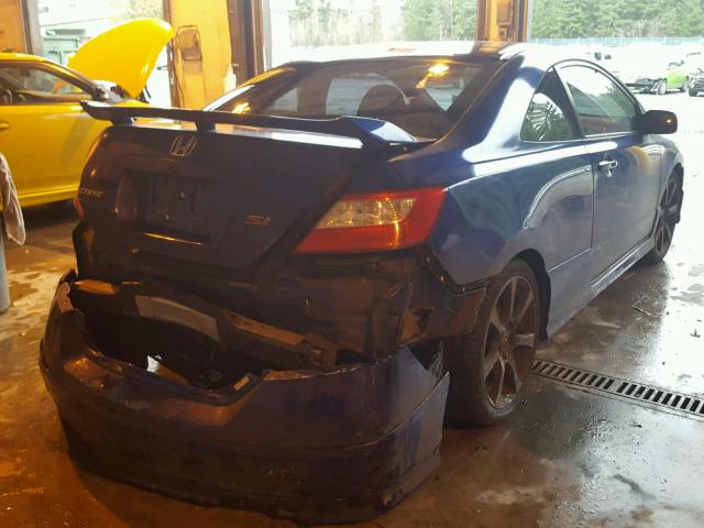 2HGFG21597H711182 - 2007 HONDA CIVIC SI BLUE photo 4