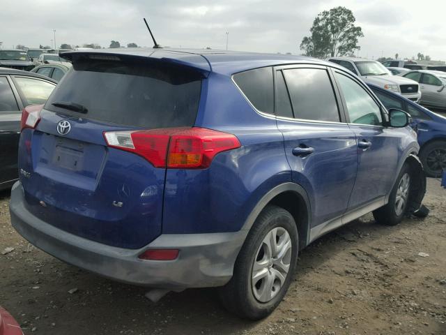 2T3ZFREV7EW119522 - 2014 TOYOTA RAV4 LE BLUE photo 4