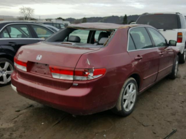 1HGCM66584A027200 - 2004 HONDA ACCORD EX RED photo 4